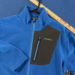Eddie Bauer First Ascent Fleece Jacket Mens L Royal Blue Tech / Zip Pockets Hike